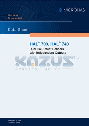 HAL700_1 datasheet - Dual Hall-Effect Sensors with Independent Outputs