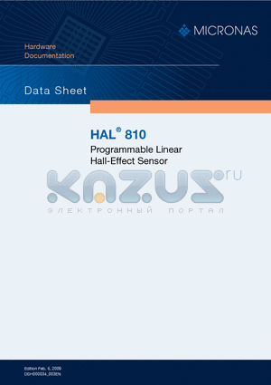 HAL810 datasheet - Programmable Linear Hall-Effect Sensor