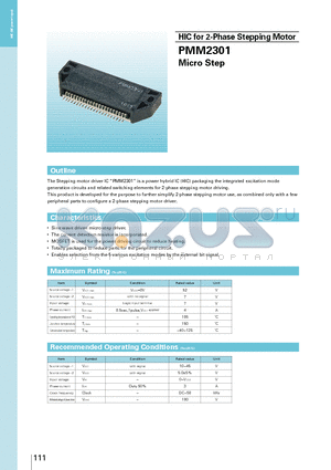 PMM2301 datasheet - HIC for 2-Phase Stepping Motor