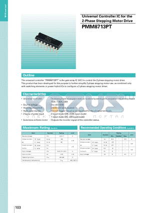 PMM8713PT datasheet - Universal Controller IC for the 2-Phase Stepping Motor Drive