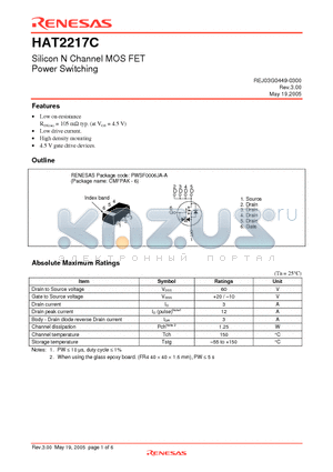 HAT2217C datasheet - Silicon N Channel MOS FET Power Switching