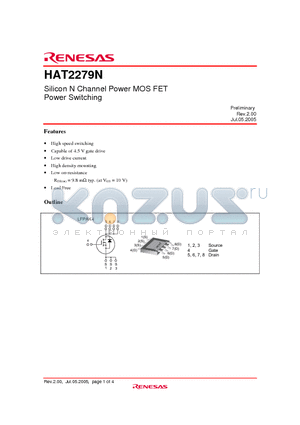 HAT2279N datasheet - Silicon N Channel Power MOS FET Power Switching