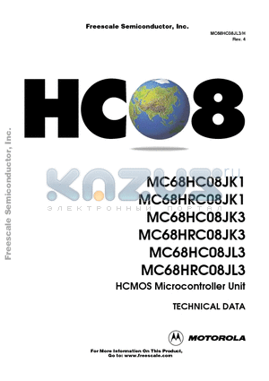 MC68HRC08JK1 datasheet - HCMOS Microcontroller Unit