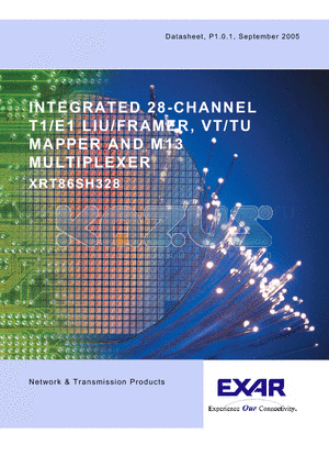 XRT86SH328IB datasheet - INTEGRATED 28-CHANNEL T1/E1 LIU/FRAMER, VT/TU MAPPER AND M13 MULTIPLEXER