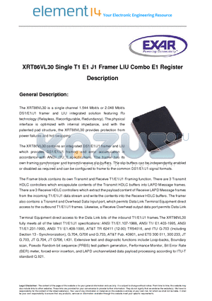 XRT86VL30IV-F datasheet - Single T1 E1 J1 Framer LIU Combo E1 Register Description