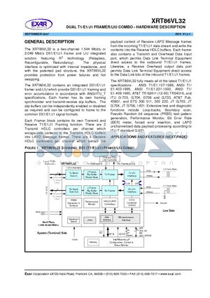 XRT86VL32 datasheet - DUAL T1/E1/J1 FRAMER/LIU COMBO - HARDWARE DESCRIPTION