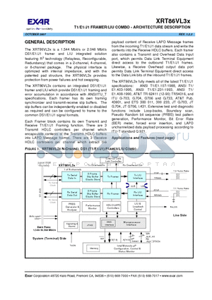 XRT86VL32IB datasheet - T1/E1/J1 FRAMER/LIU COMBO - ARCHITECTURE DESCRIPTION