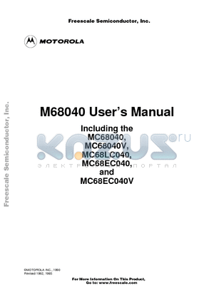 MC68LC040RC20B datasheet - M68000-compatible, high-performance, 32-bit microprocessors