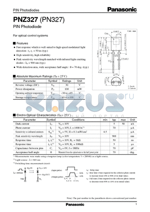 PNZ327 datasheet - PIN Photodiode