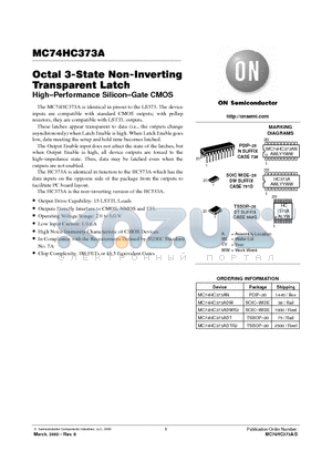 MC74HC373AN datasheet - Octal 3-State Non-Inverting Transparent Latch