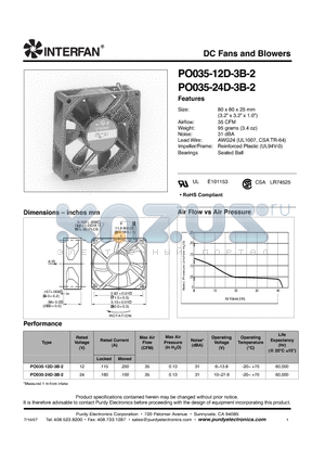 PO035-24D-3B-2 datasheet - DC Fans and Blowers