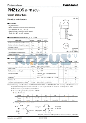 PNZ120S datasheet - For optical control systems