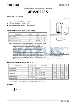 JDV2S22FS datasheet - Silicon Epitaxial Planar Type