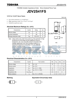 JDV2S41FS datasheet - VCO for V/UHF Band Radio