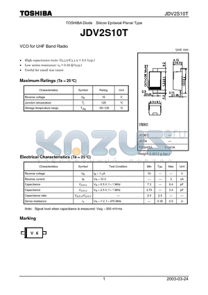 JDV2S10T datasheet - VCO for UHF Band Radio