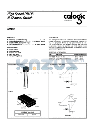 XSD403 datasheet - High Speed DMOS N-Channel Switch