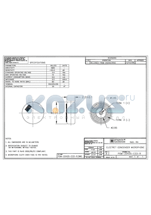 POM-2242S-C33-R datasheet - ELECTRET CONDENSER MICROPHONE