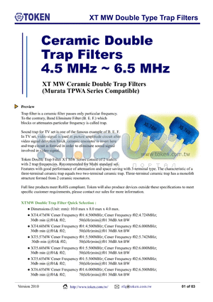 XT4.60MWP datasheet - XT MW Double Type Trap Filters