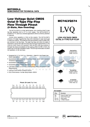 MC74LVQ574DW datasheet - LOW-VOLTAGE CMOS OCTAL D-TYPE FLIP-FLOP