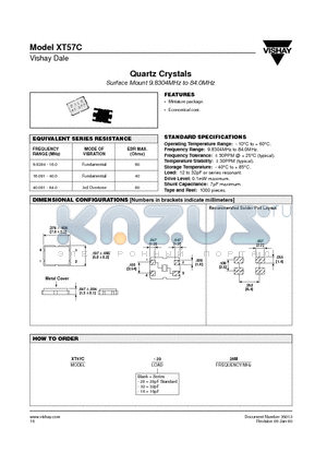 XT57C-32 datasheet - Quartz Crystals