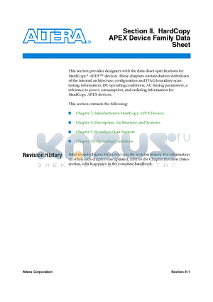 HC20K400 datasheet - HardCopy APEX Device Family