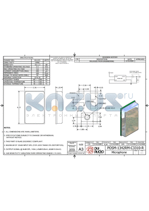 POSM-1342RM-C3310-R datasheet - Microphone