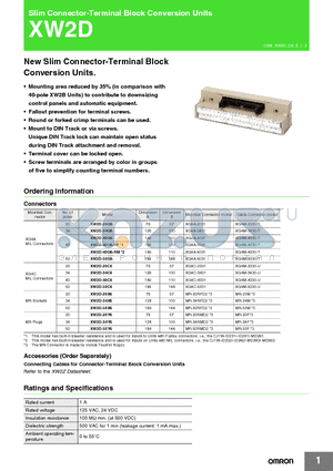 XW2D-40G6-RM datasheet - Slim Connector-Terminal Block Conversion Units