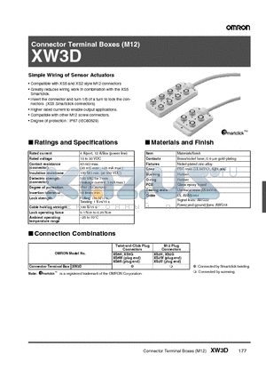 XW3D-P452-G11 datasheet - Connector Terminal Boxes (M12)