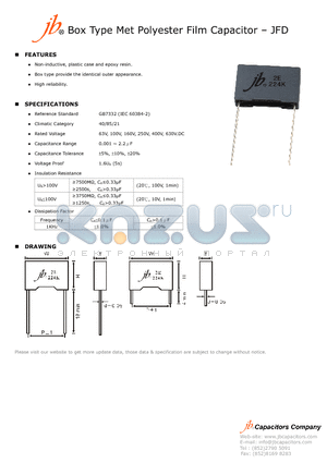 JFD datasheet - Box Type Met Polyester Film Capacitor