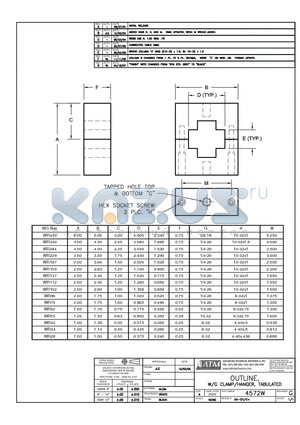 XX-EH datasheet - OUTLINE, W/G CLAMP/HANGER, TABULATED