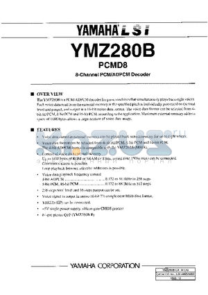 YMZ280B datasheet - 8 CHANNEL PCM / ADPCM DECODER