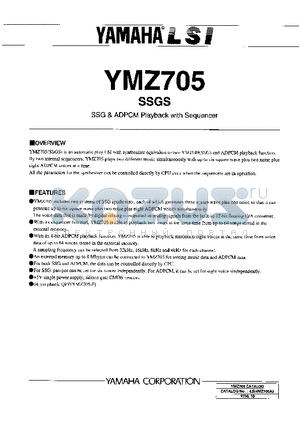 YMZ705 datasheet - SSG ADPCM PLAYBACK WITH SEQUENCER