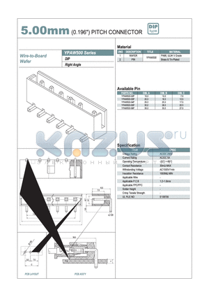 YPAW500-05P datasheet - 5.00mm PITCH CONNECTOR