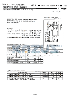 YTFP250 datasheet - SILICON N CHANNEL MOS TYPE (PI - MOSI)