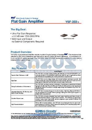 YSF-232 datasheet - Flat Gain Amplifier