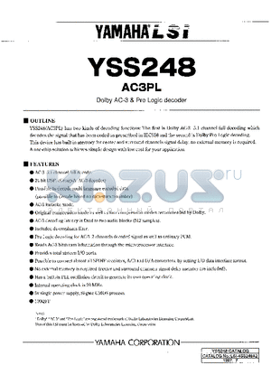 YSS248 datasheet - DOLBY AC-3 PRO LOGIC DECODER