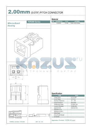 YVH200 datasheet - 2.00mm PITCH CONNECTOR