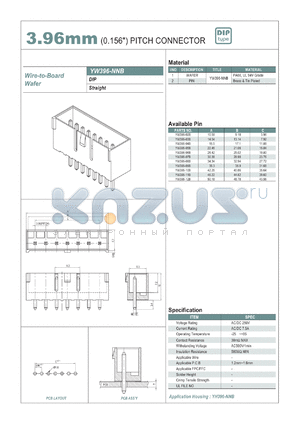 YW396-03B datasheet - 3.96mm PITCH CONNECTOR