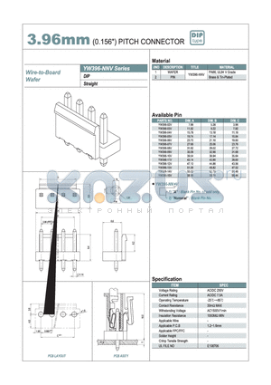 YW396-09V datasheet - 3.96mm PITCH CONNECTOR