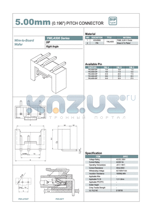 YWLA500-03P datasheet - 5300mm PITCH CONNECTOR