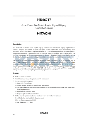 HCD66717A13BP datasheet - (Low-Power Dot-Matrix Liquid Crystal Display Controller/Driver)