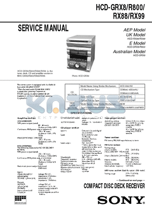 HCD-R800 datasheet - SERVICE MANUAL