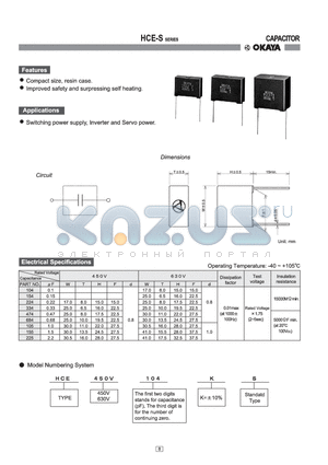 HCE450V104KS datasheet - CAPACITOR