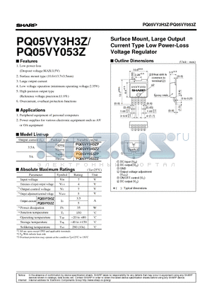 PQ05VY053ZP datasheet - Surface Mount, Large Output Current Type Low Power-Loss Voltage Regulator