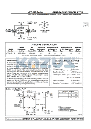 JPP-21S-2500B datasheet - QUADRAPHASE MODULATOR