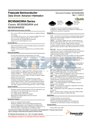 MC9S08GW64CLH datasheet - Covers: MC9S08GW64 and MC9S08GW32