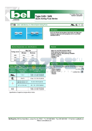 JQ600 datasheet - Quick Acting Fuse Series