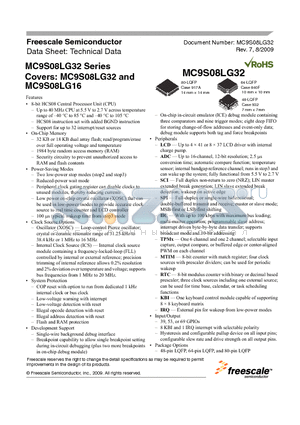 MC9S08LG16CLH datasheet - 8-bit HCS08 Central Processor Unit (CPU)
