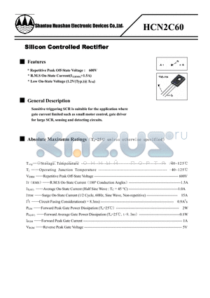 HCN2C60 datasheet - Silicon Controlled Rectifier