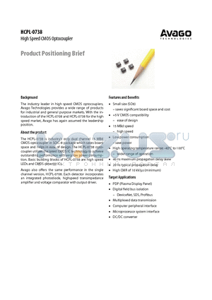 HCPL-0738 datasheet - High Speed CMOS Optocoupler